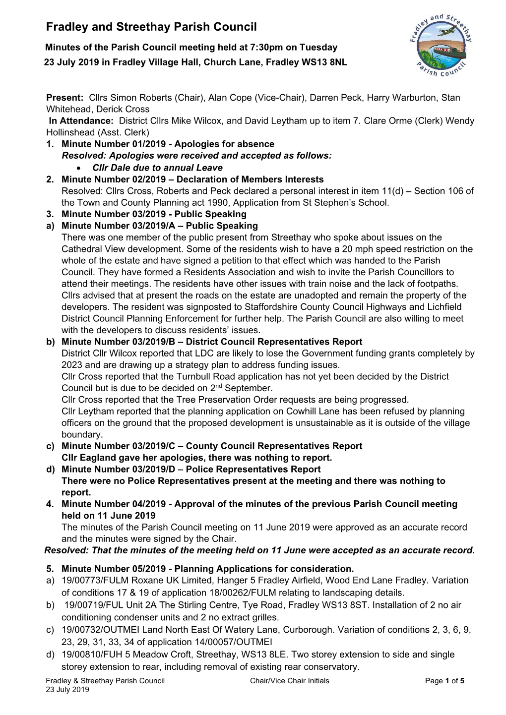 Fradley and Streethay Parish Council