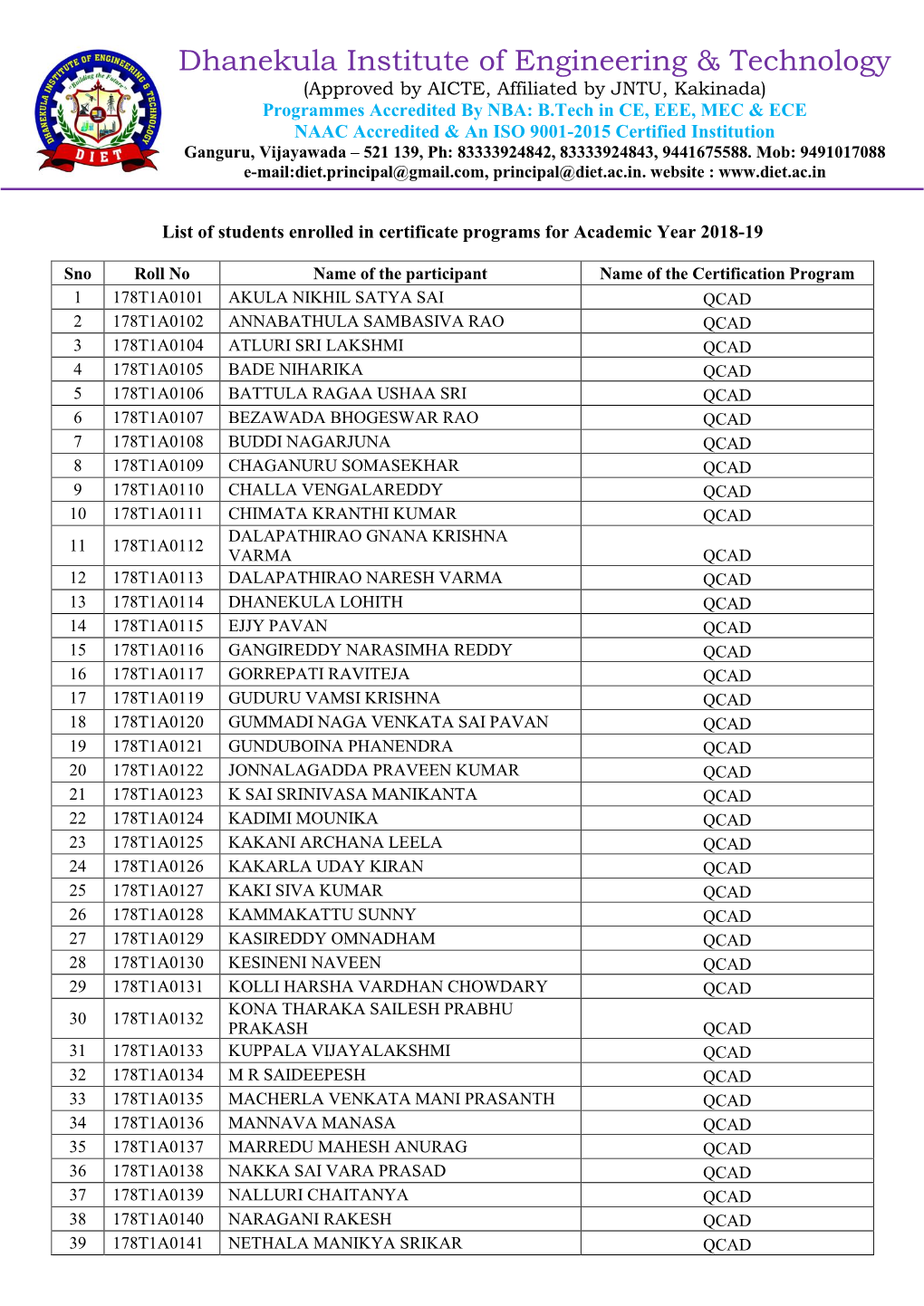 Dhanekula Institute of Engineering & Technology