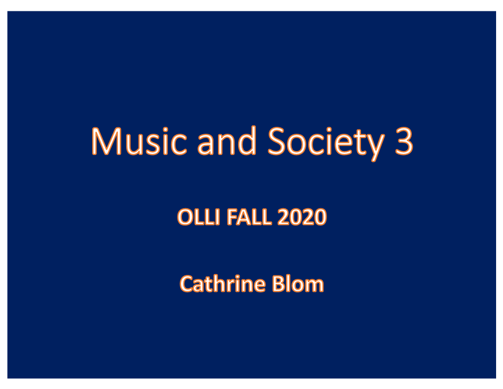 Music and Society 3