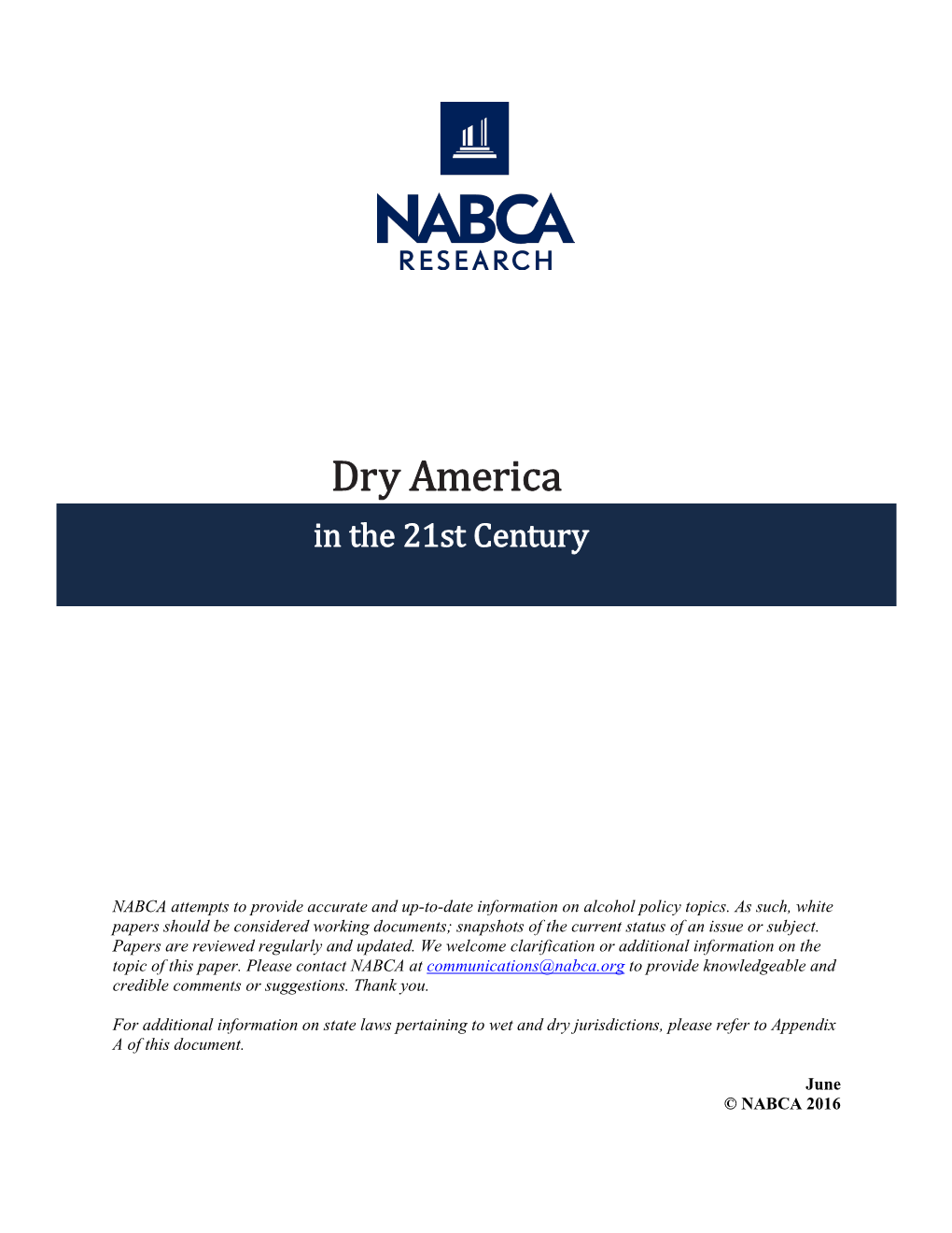Dry America in the 21St Century