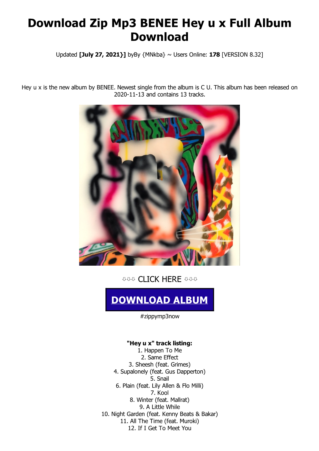 Download Zip Mp3 BENEE Hey U X Full Album Download