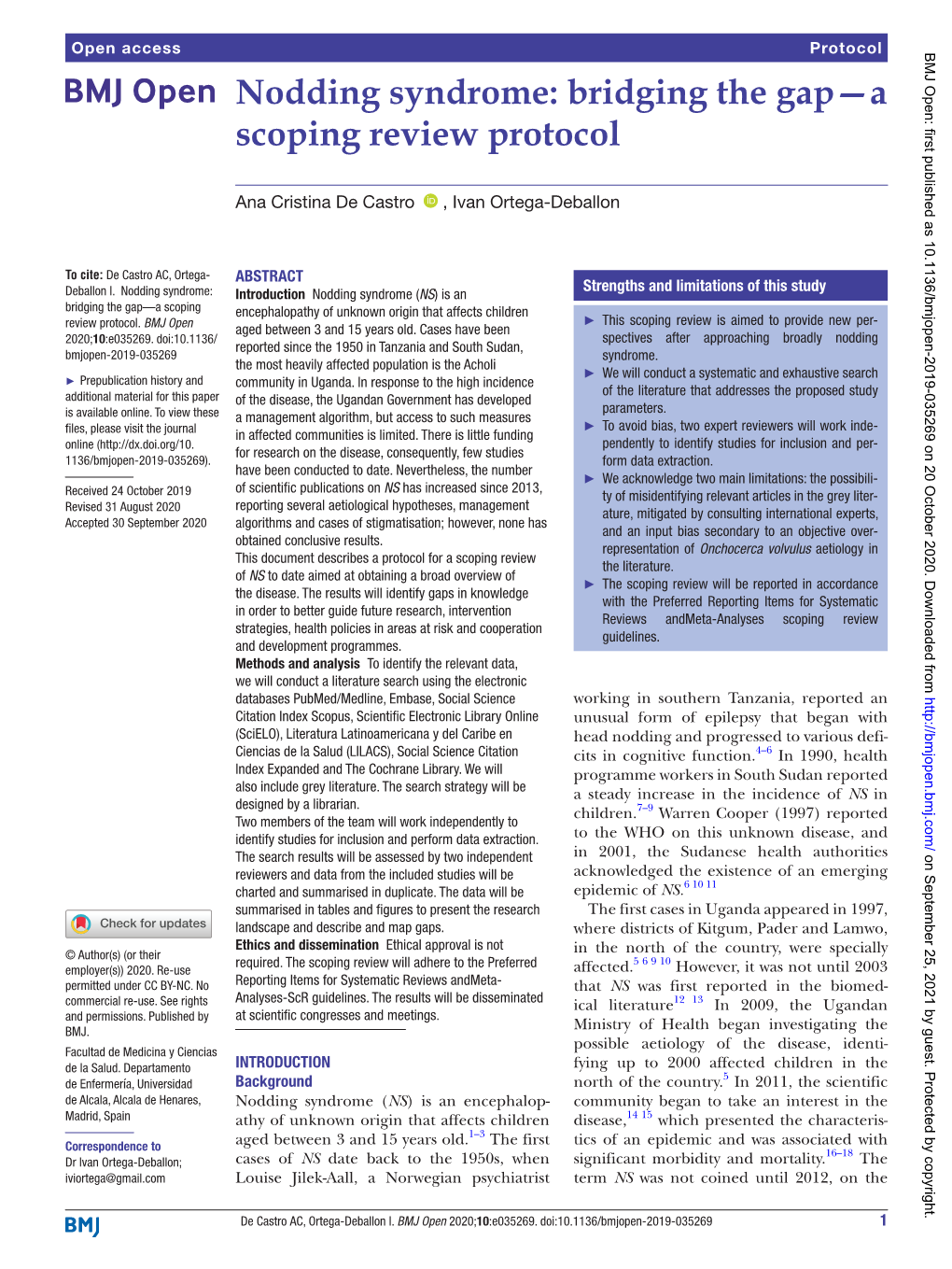 Nodding Syndrome: Bridging the Gap—A Scoping Review Protocol