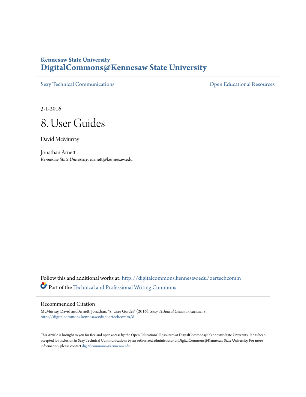 8. User Guides David Mcmurray