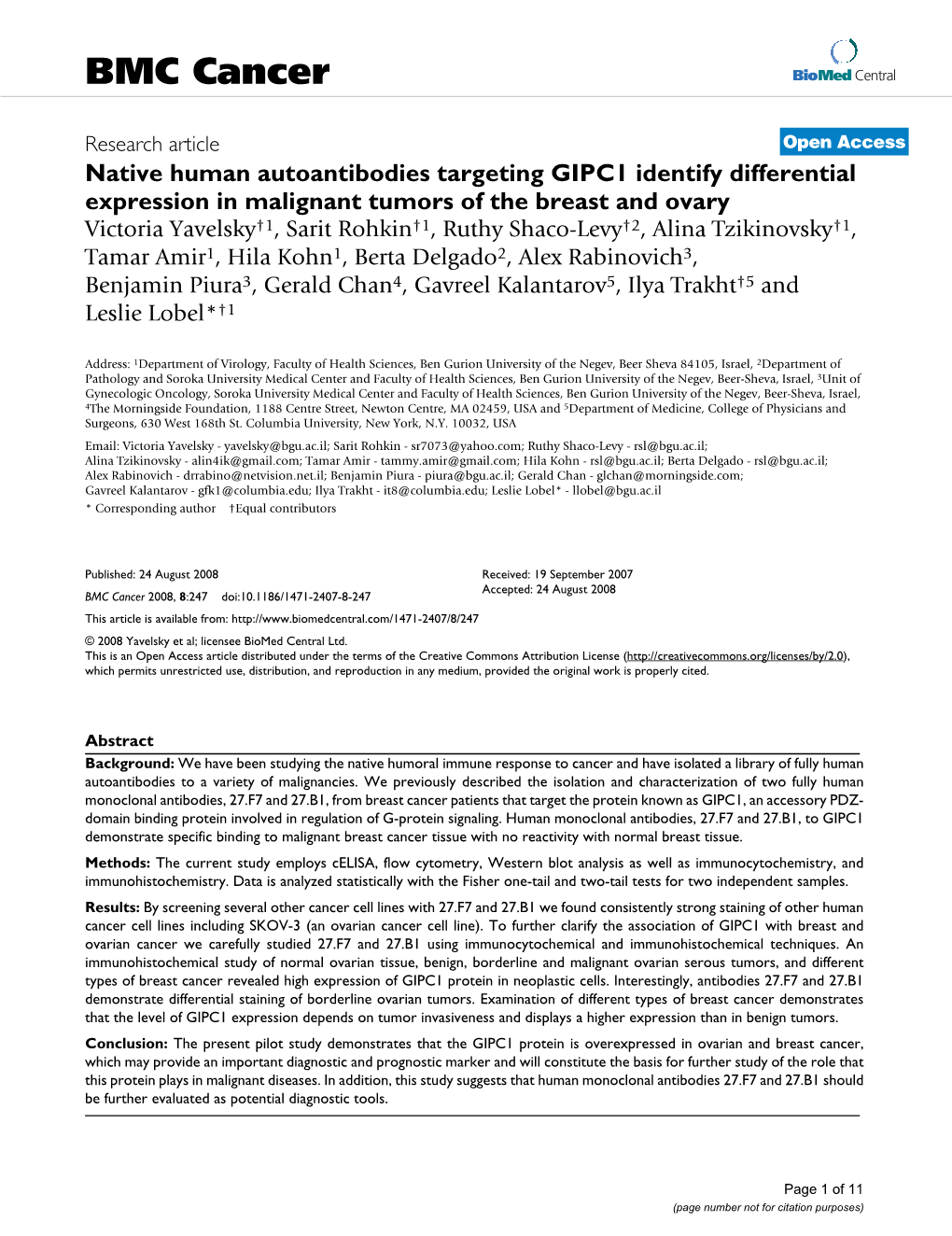 Native Human Autoantibodies Targeting GIPC1 Identify Differential