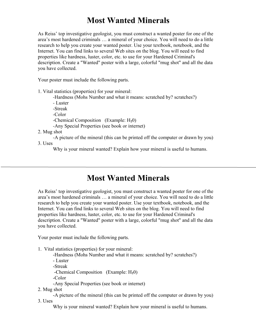 Most Wanted Minerals