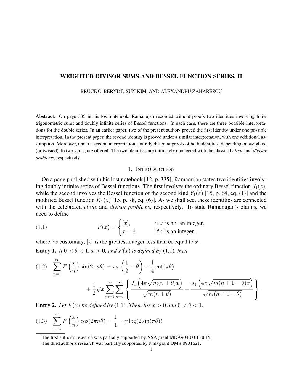 Weighted Divisor Sums and Bessel Function Series, Ii