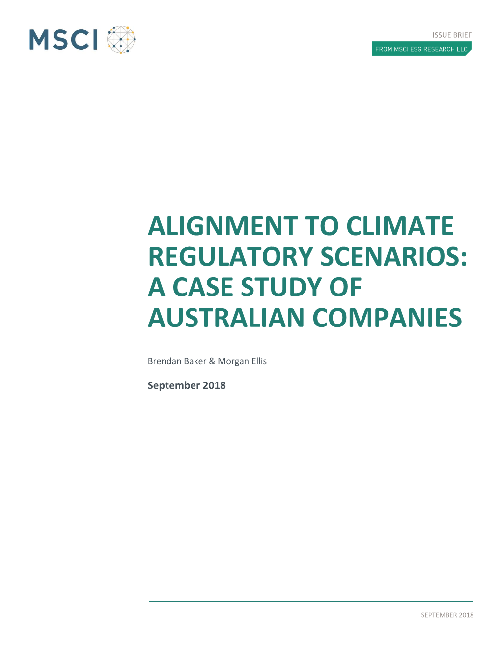 Alignment to Climate Regulatory Scenarios: a Case Study of Australian Companies
