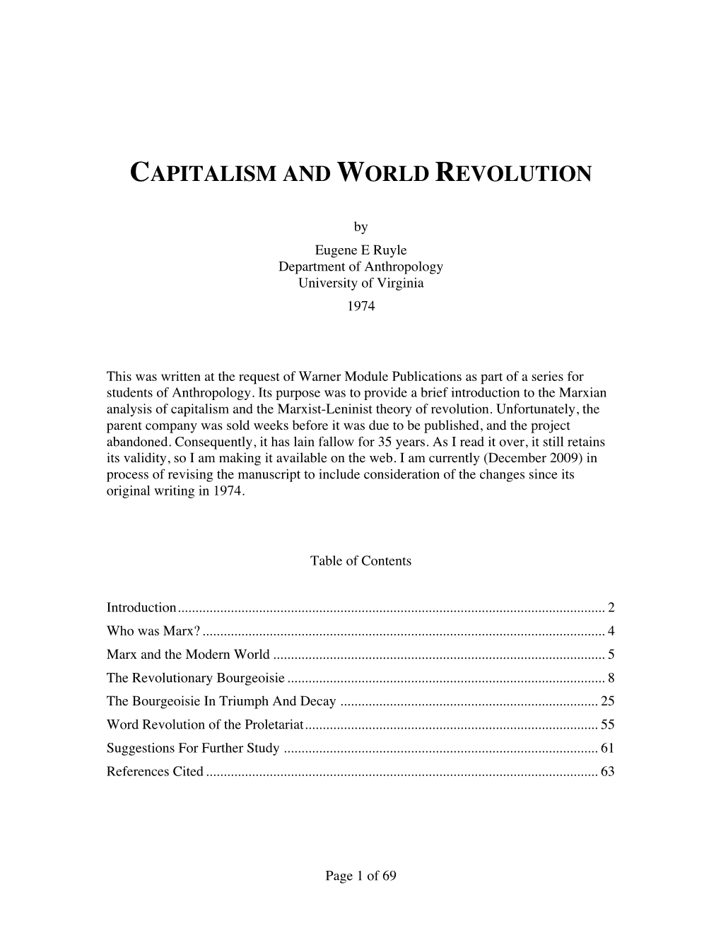 Capitalism and World Revolution (1974)