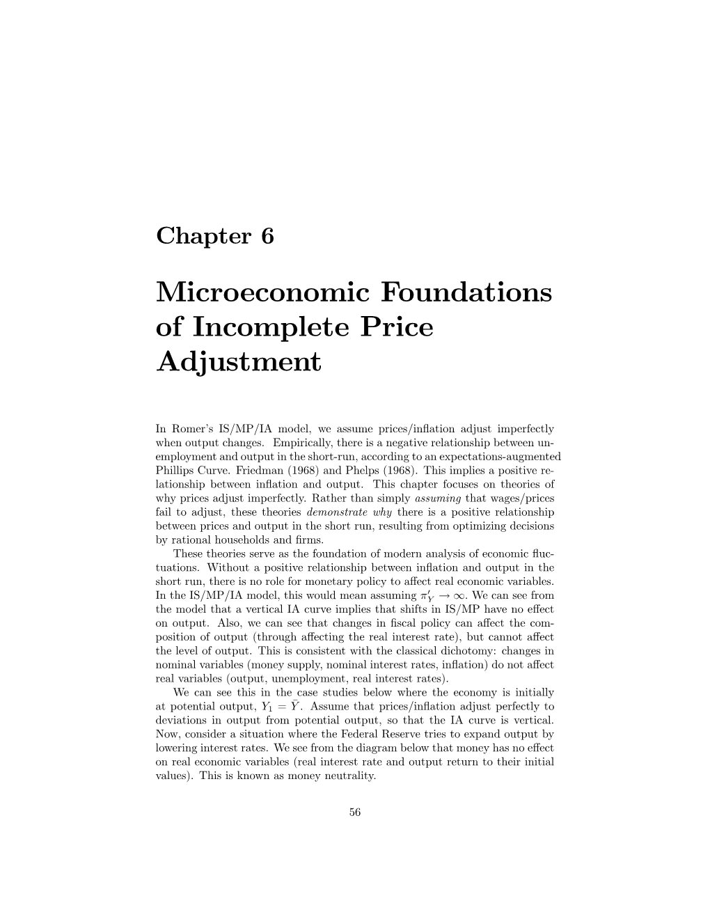 Microeconomic Foundations of Incomplete Price Adjustment