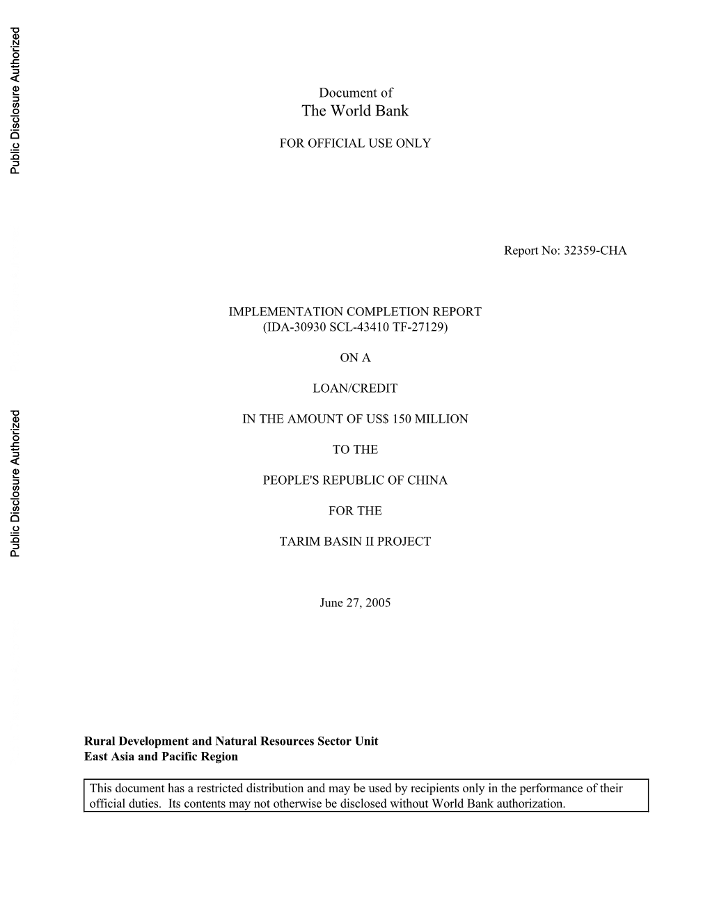 World Bank Document