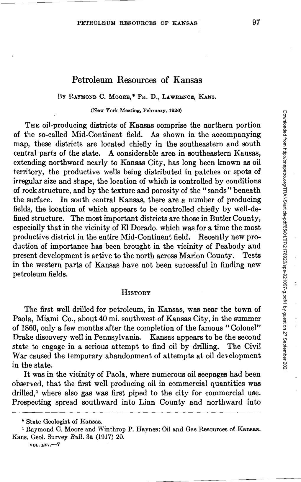 Petroleum Resources of Kansas 97