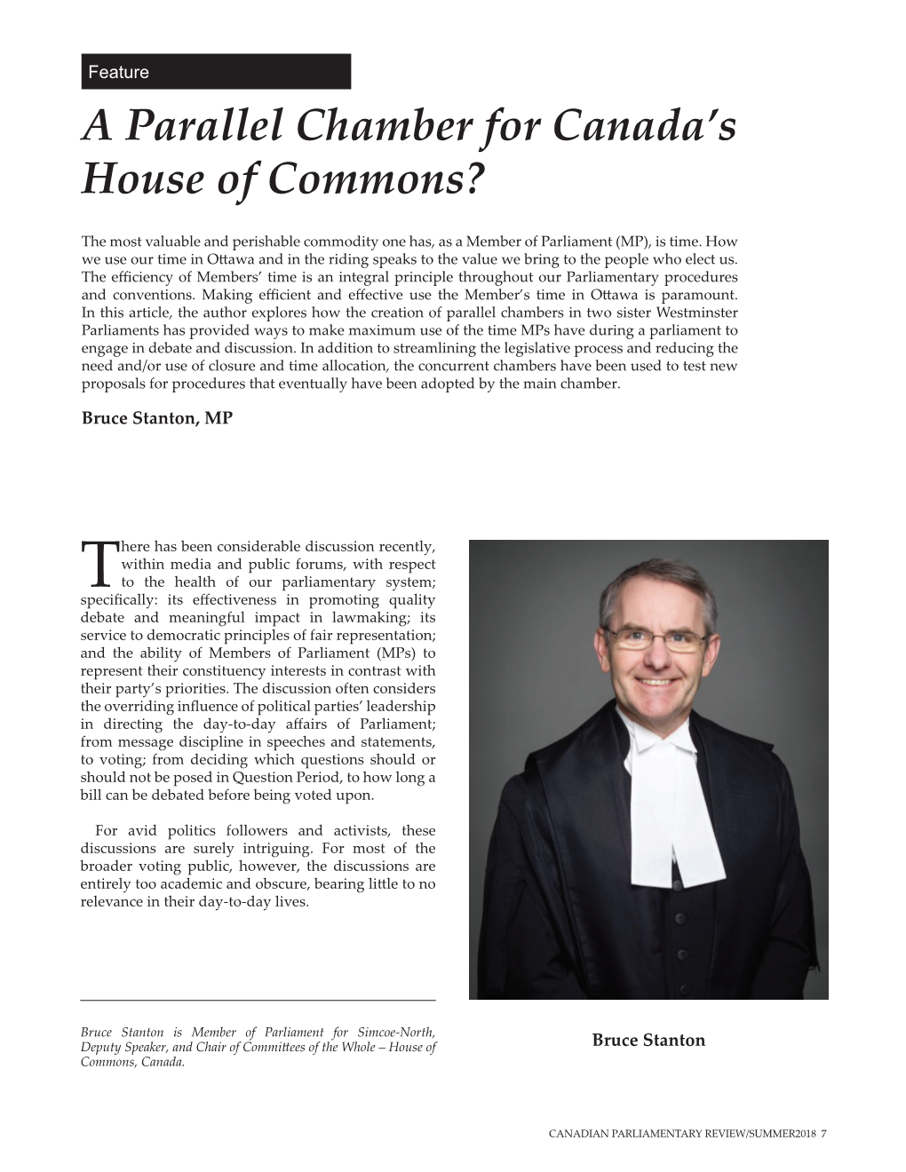 A Parallel Chamber for Canada's House of Commons?