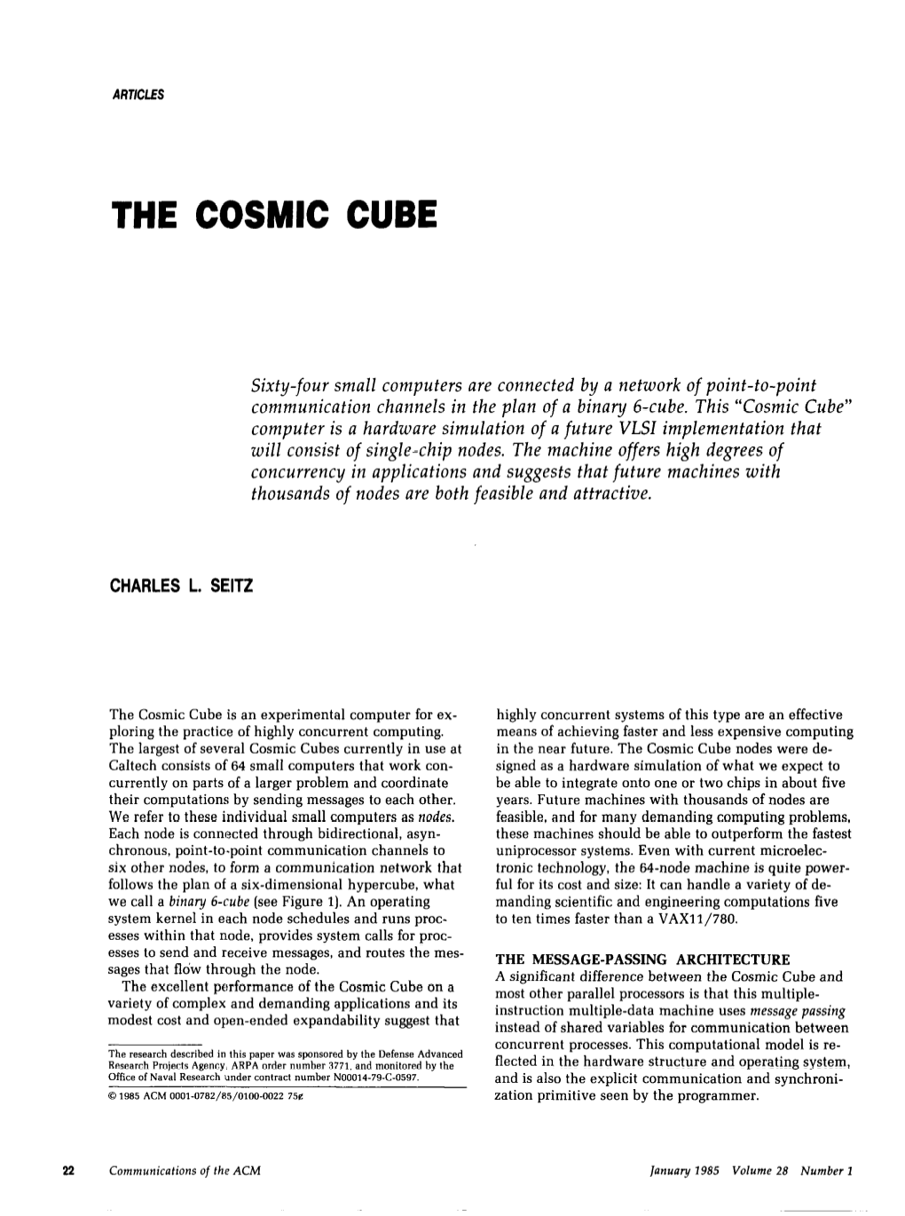 The Cosmic Cube