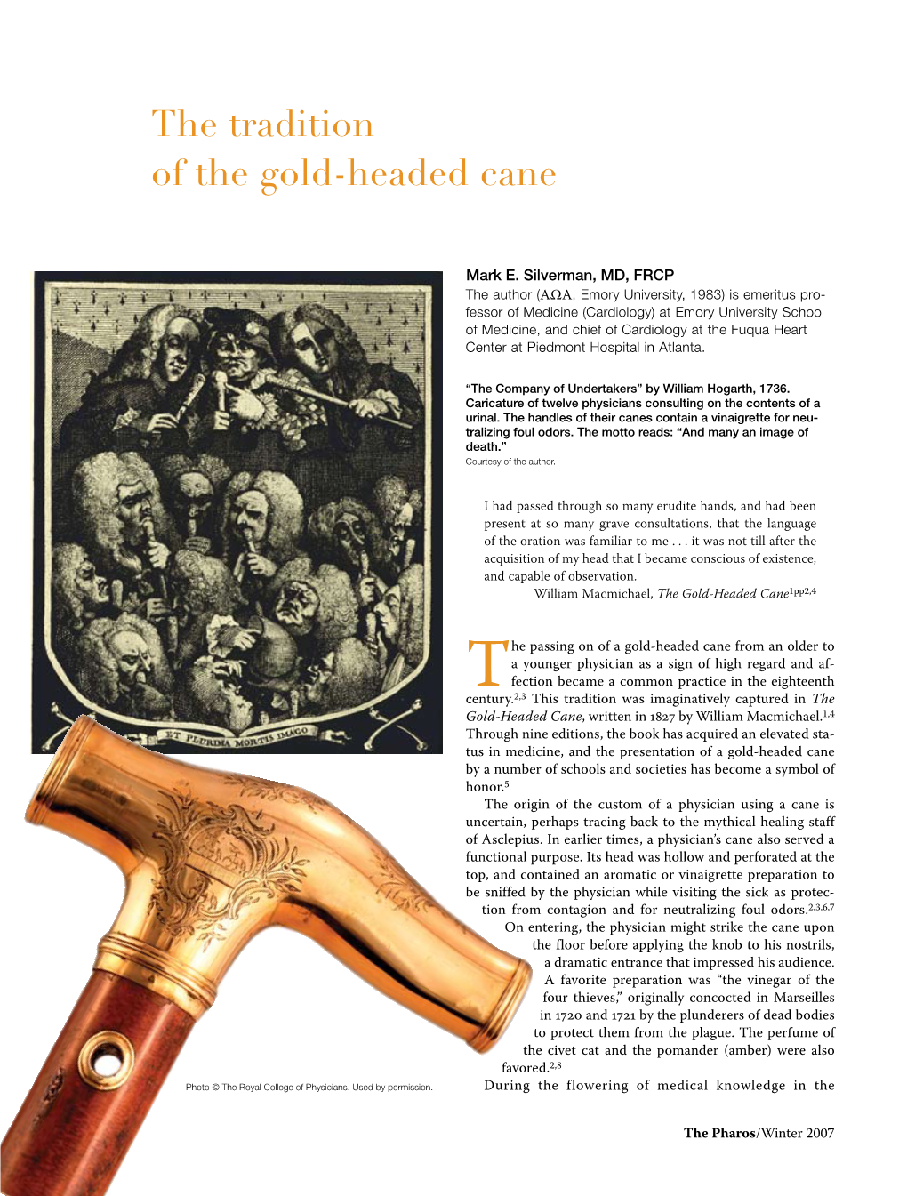 The Tradition of the Gold-Headed Cane