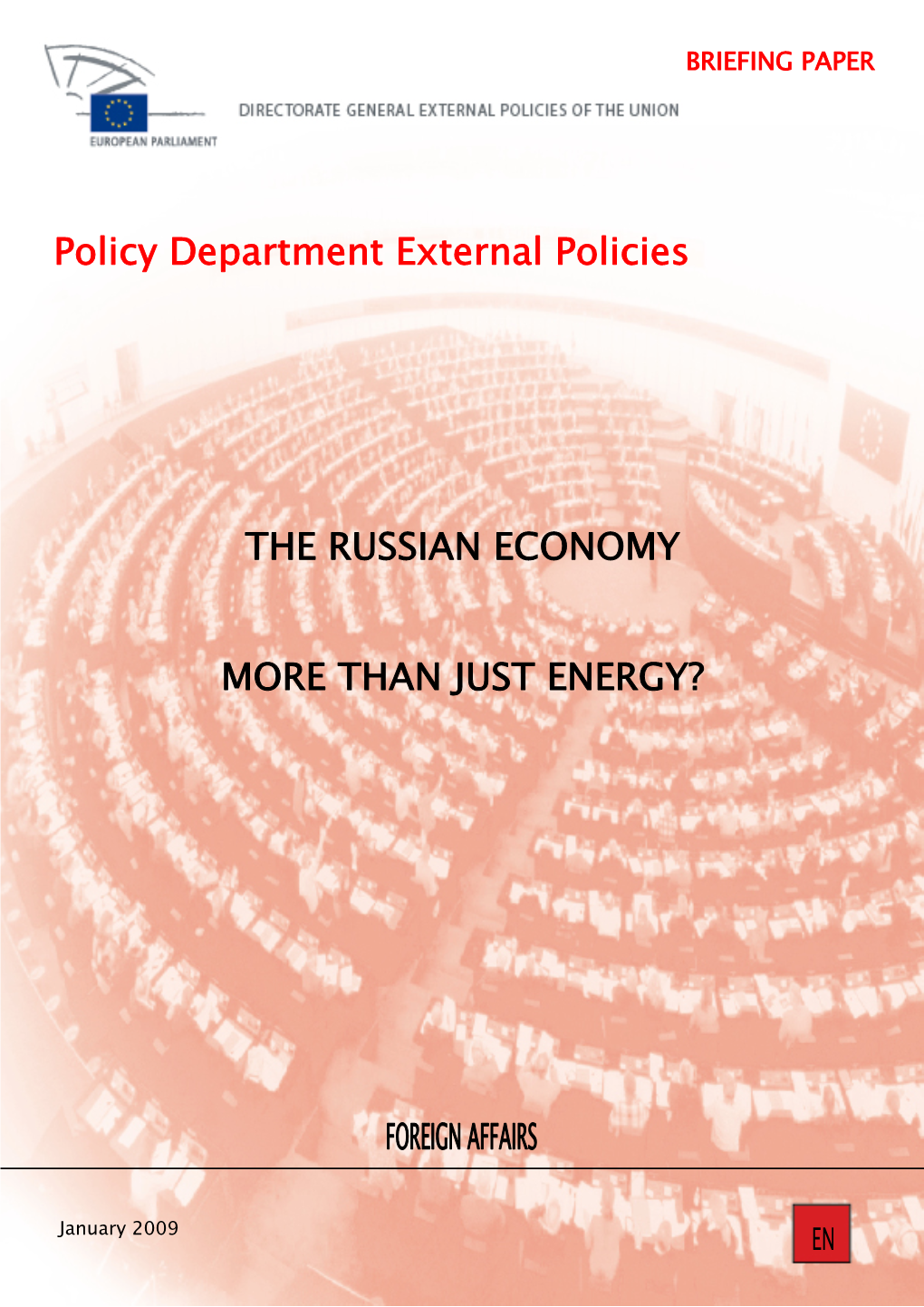 Policy Department External Policies the RUSSIAN ECONOMY MORE
