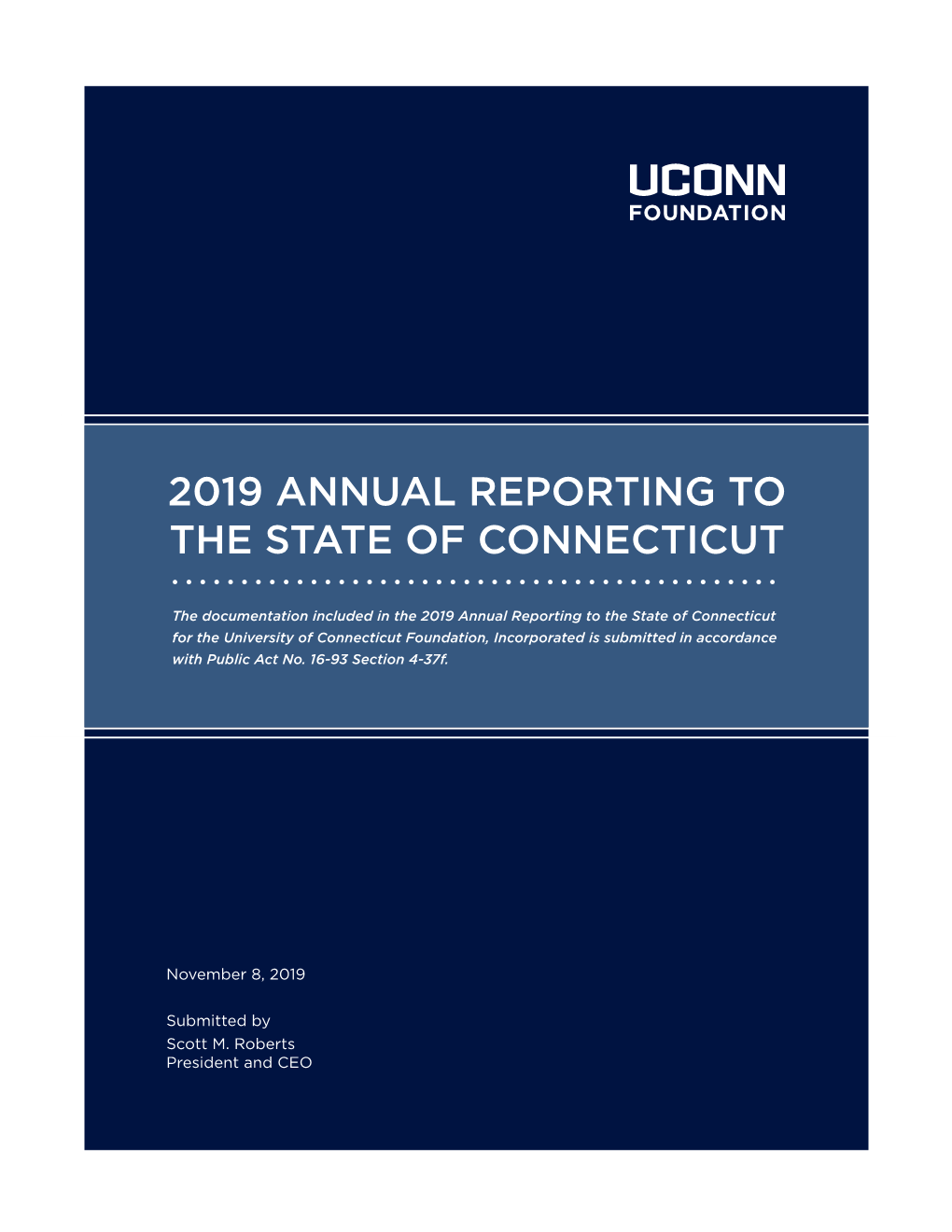 2019 Annual Reporting to the State of Connecticut