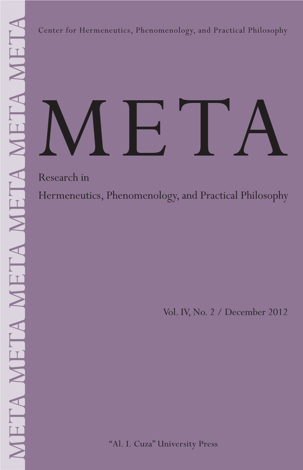 META META META META META META META Center Forhermeneutics, Phenomenology, Andpracticalphilosophy Hermeneutics, Phenomenology, Andpractical Philosophy in Research “Al