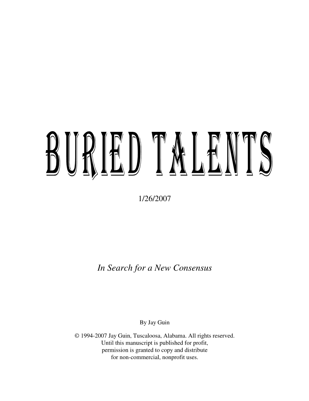 Buried Talents