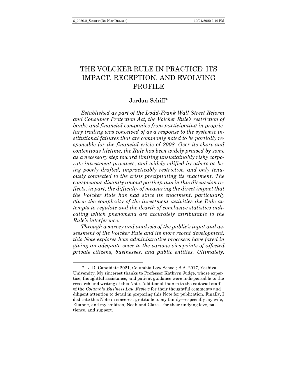 The Volcker Rule in Practice: Its Impact, Reception, and Evolving Profile
