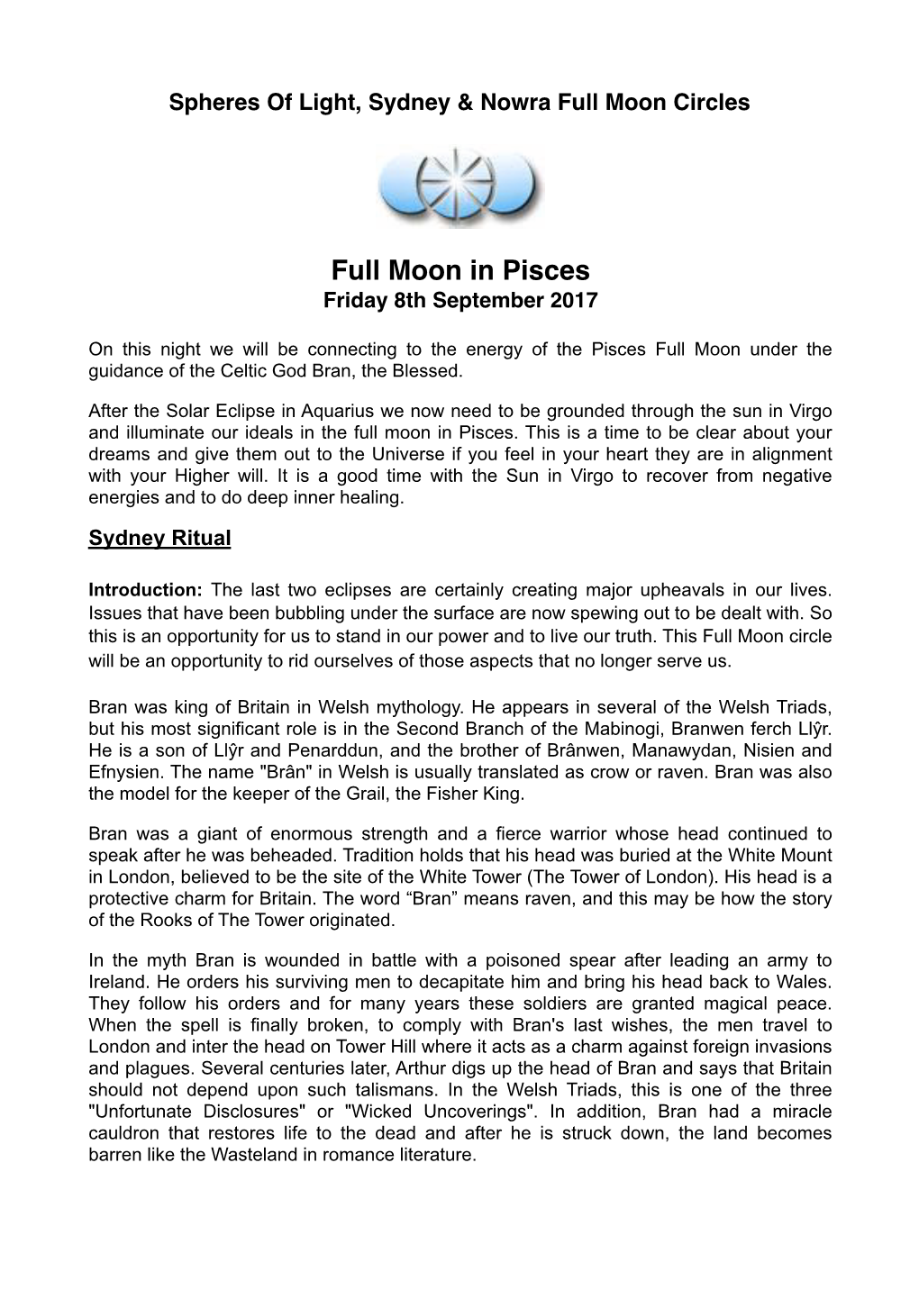 Full Moon in Pisces Friday 8Th September 2017