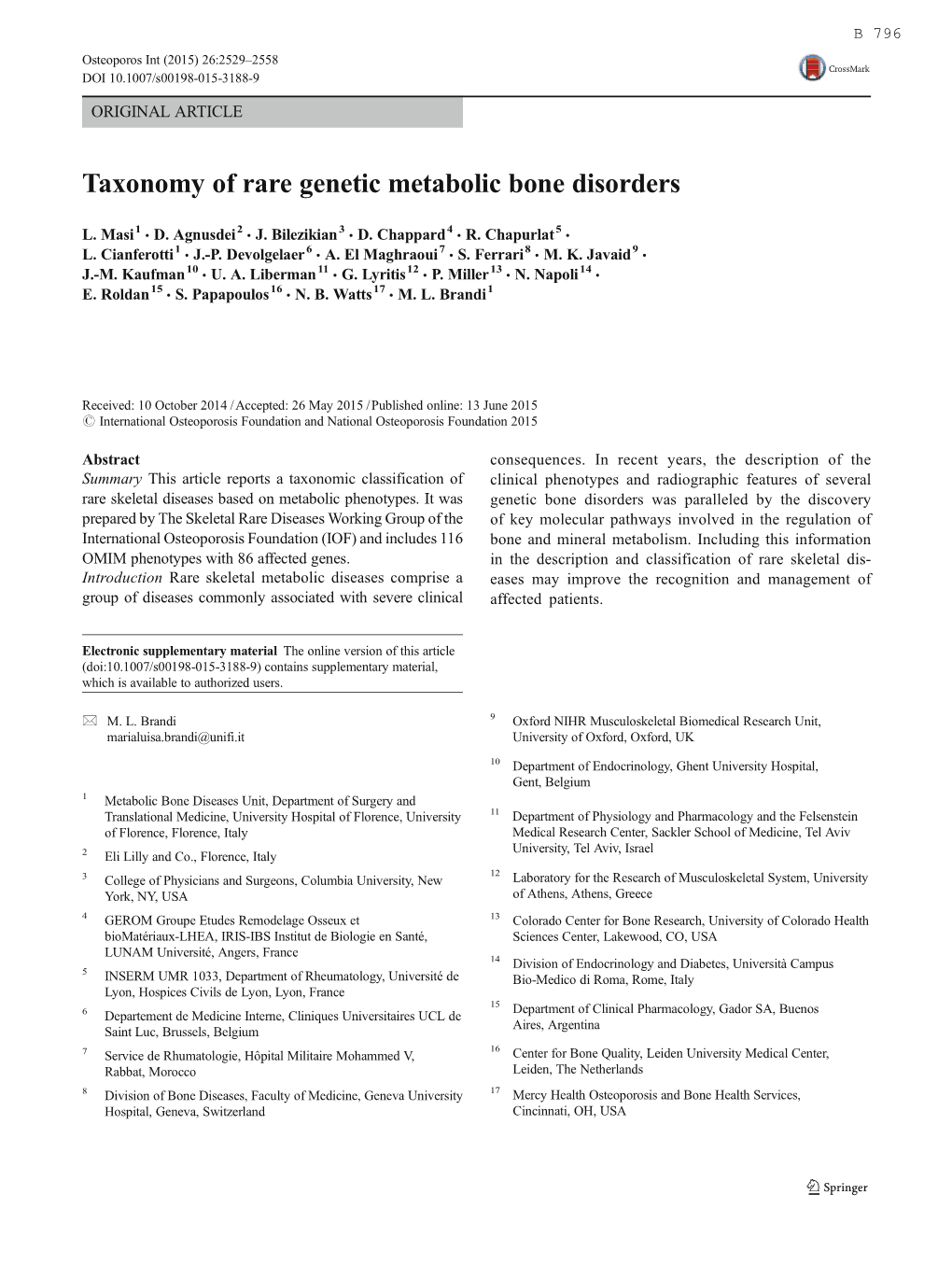 Taxonomy of Rare Genetic Metabolic Bone Disorders