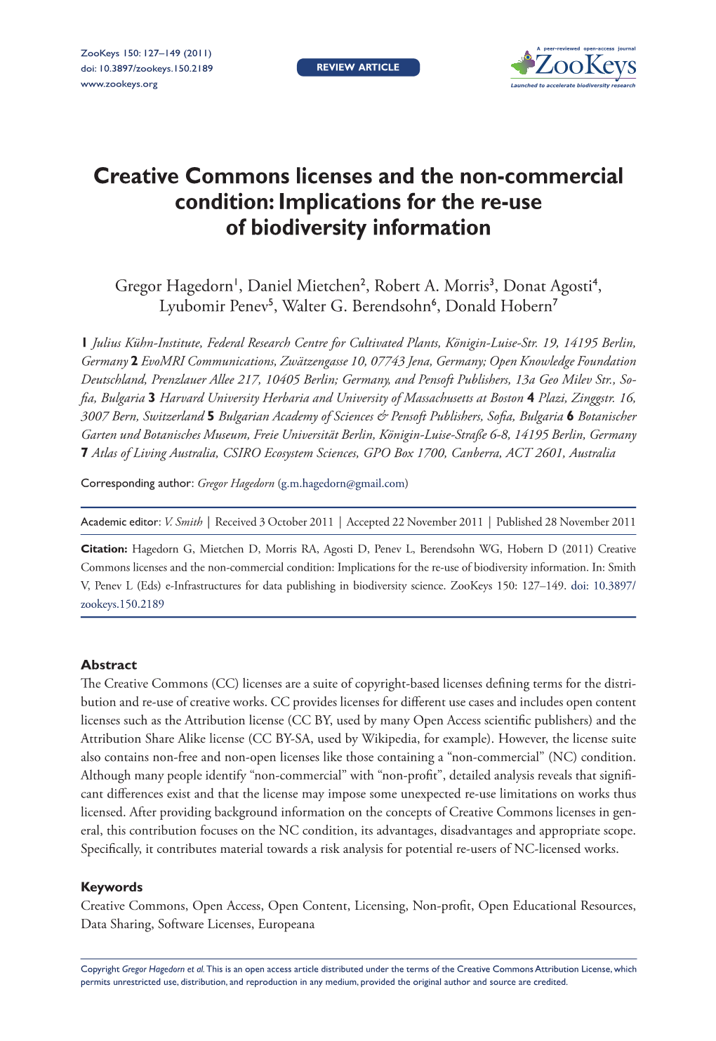 Creative Commons Licenses and the Non-Commercial Condition