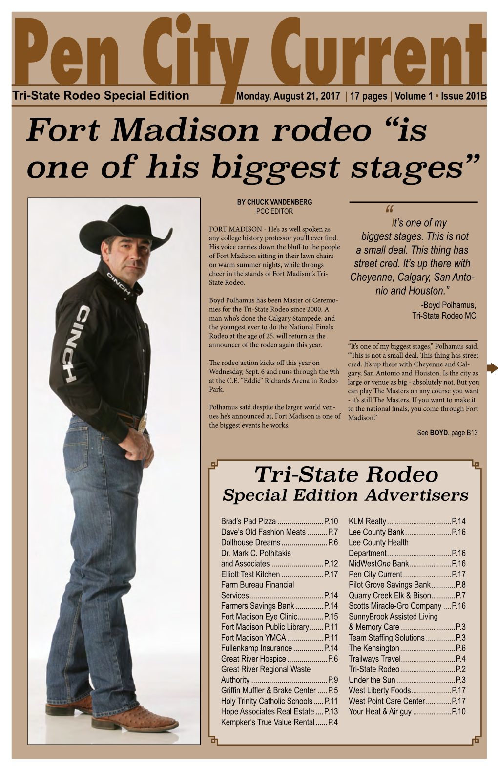 Fort Madison Rodeo “Is One of His Biggest Stages”