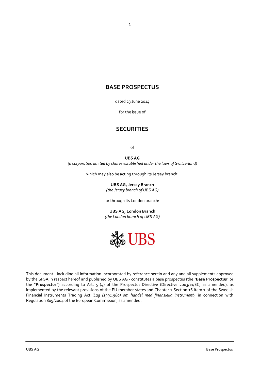 Base Prospectus Securities