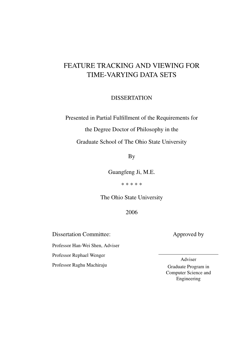 Feature Tracking and Viewing for Time-Varying Data Sets