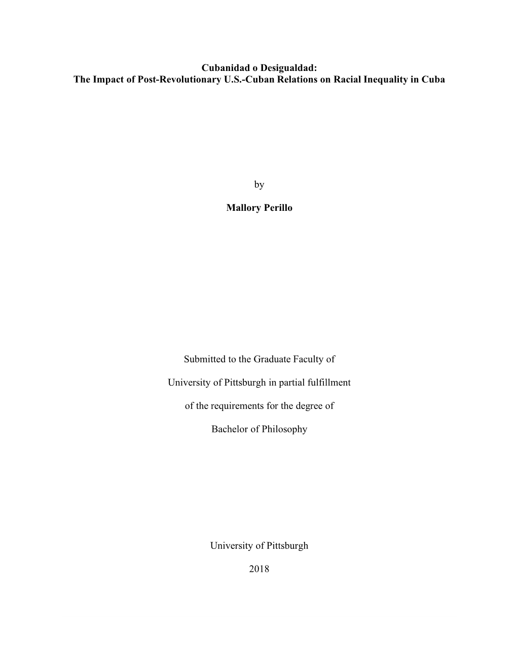 The Impact of Post-Revolutionary US-Cuban Relations on Racial