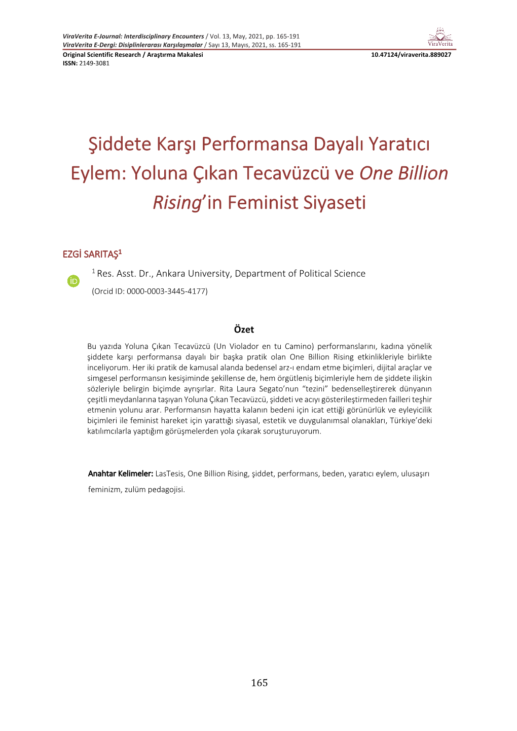 Yoluna Çıkan Tecavüzcü Ve One Billion Rising'in Feminist Siyaseti