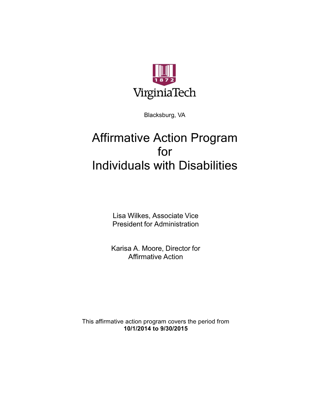 Affirmative Action Program for Individuals with Disabilities