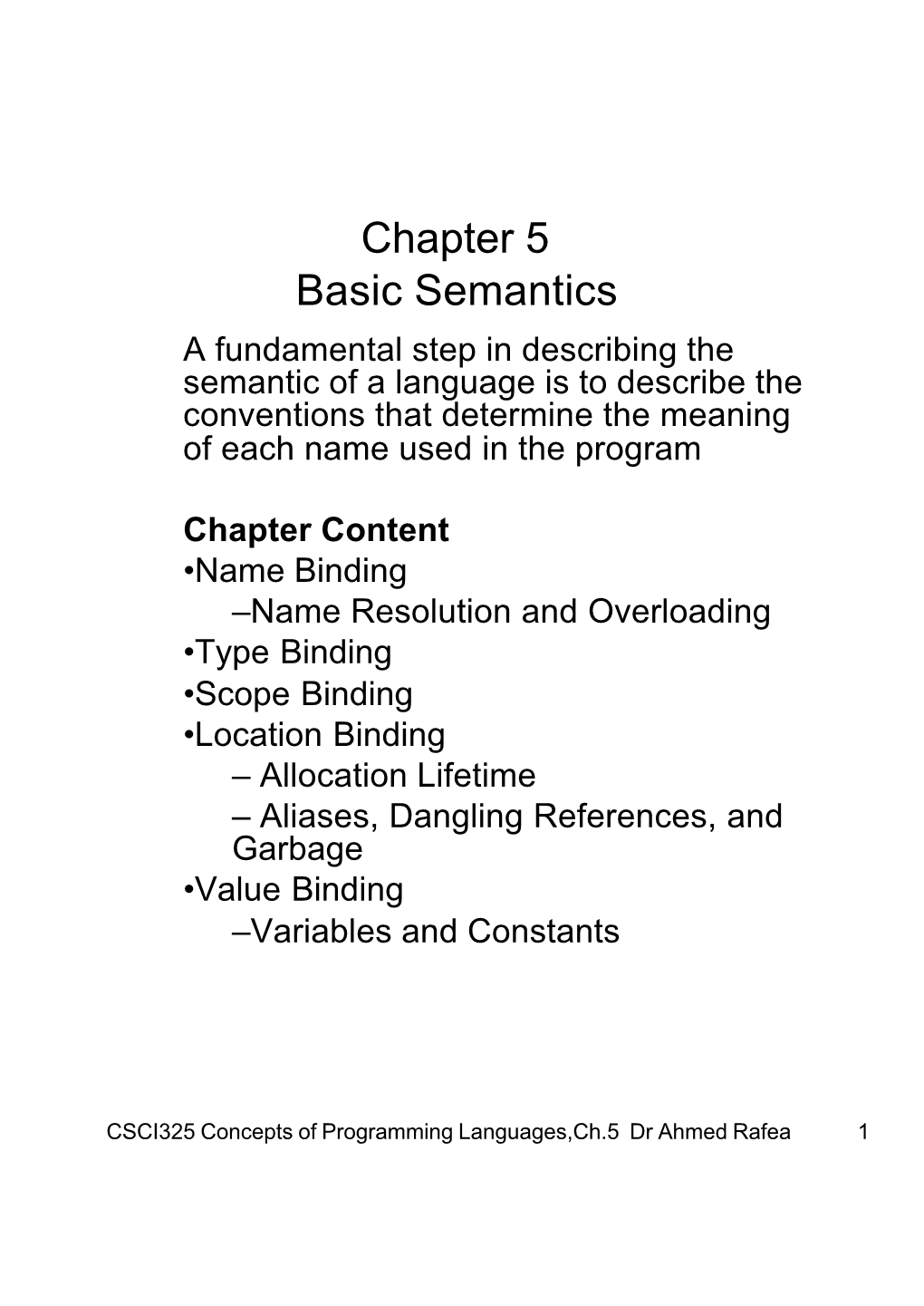 Chapter 5 Basic Semantics