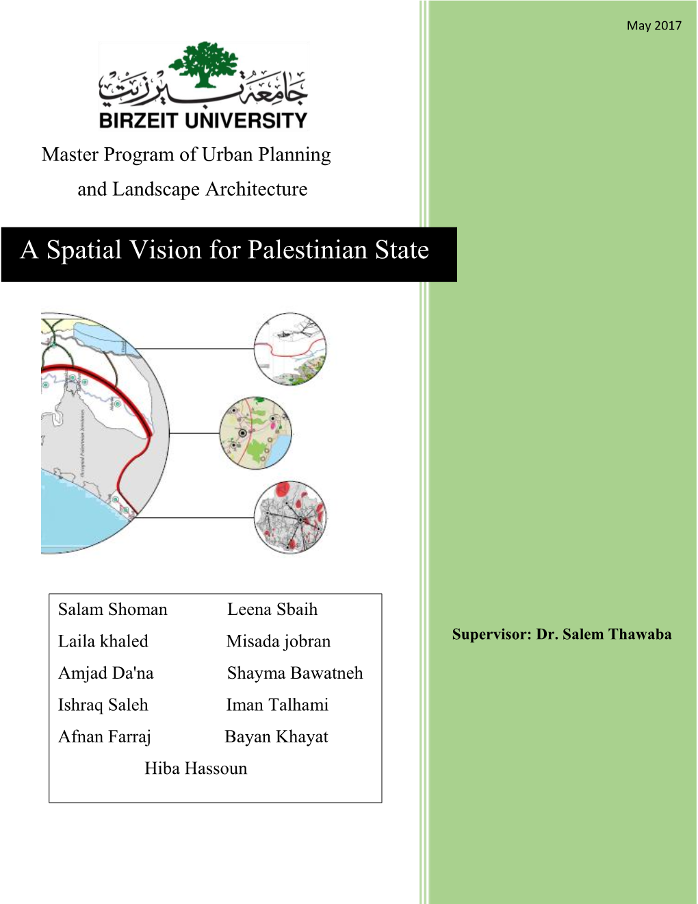 A Spatial Vision for Palestinian State