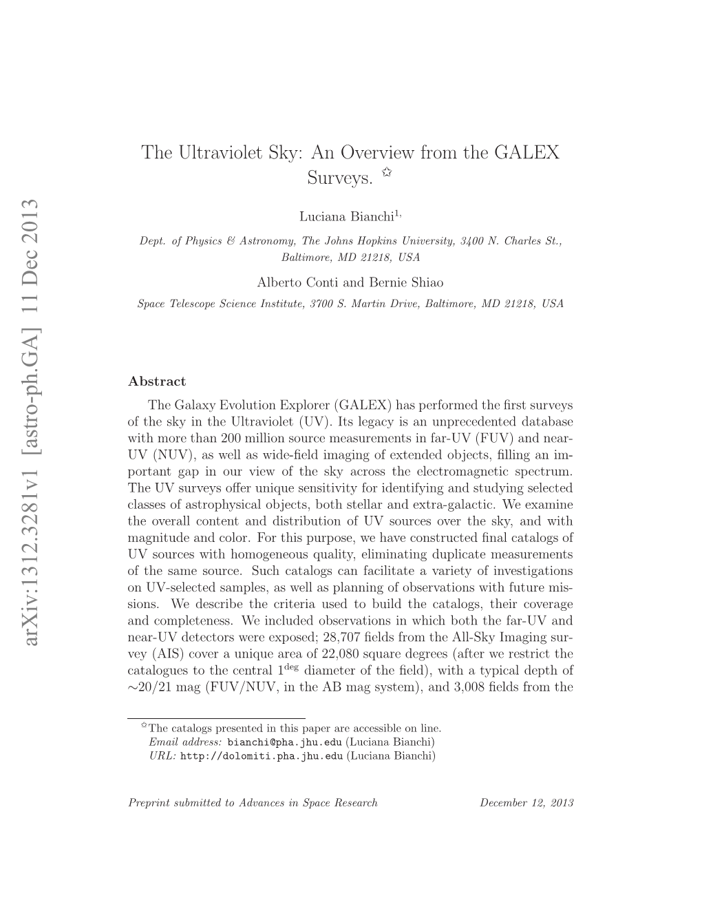 The Ultraviolet Sky: an Overview from the GALEX Surveys