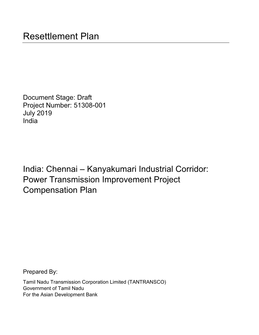 Power Sector Investment Project: Draft Resettlement Plan