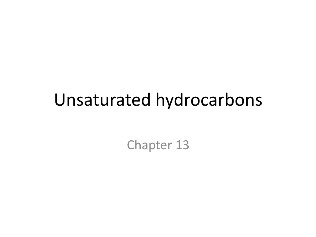 Unsaturated Hydrocarbons