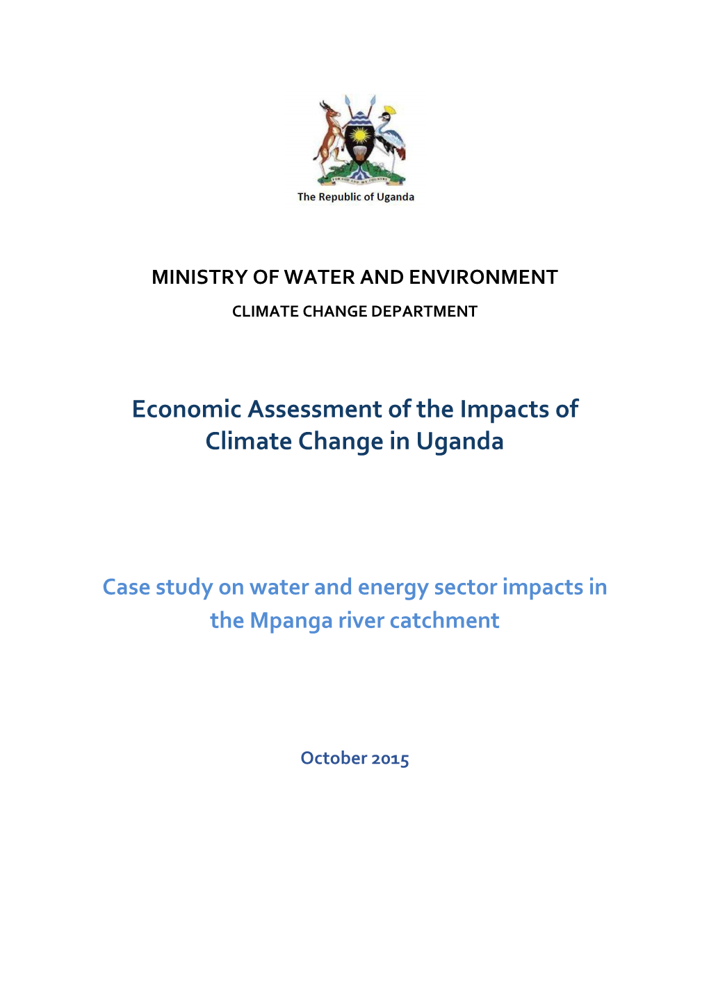 Case Study on Water and Energy Sector Impacts in the Mpanga River Catchment