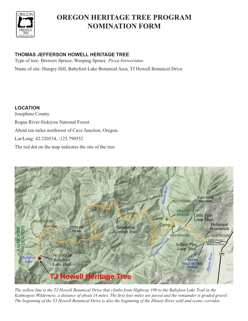 TJ Howell Oregon State Heritage Tree Nomination