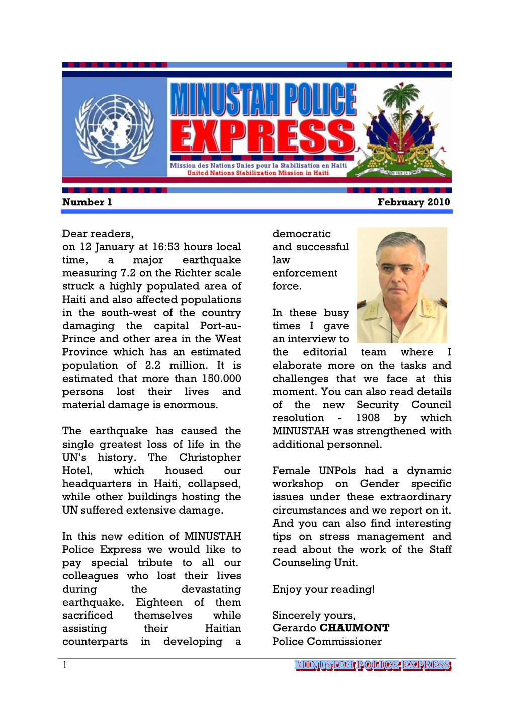 MINUSTAH Police Express 01-2010.Pdf