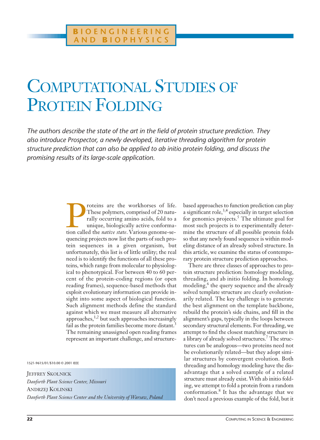 Computational Studies of Protein Folding