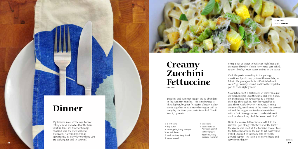 Creamy Zucchini Fettuccine Dinner