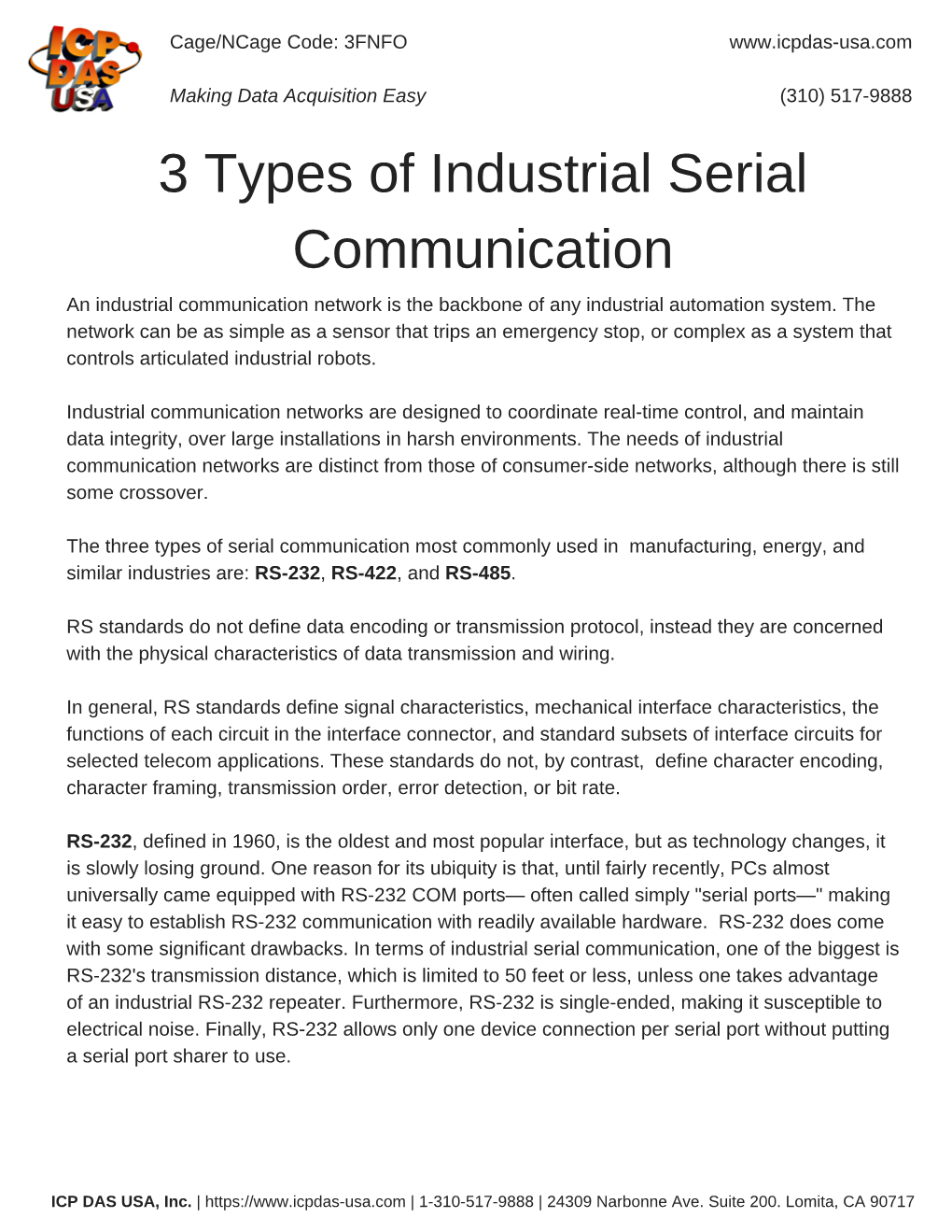 3 Types of Industrial Serial Communication an Industrial Communication Network Is the Backbone of Any Industrial Automation System