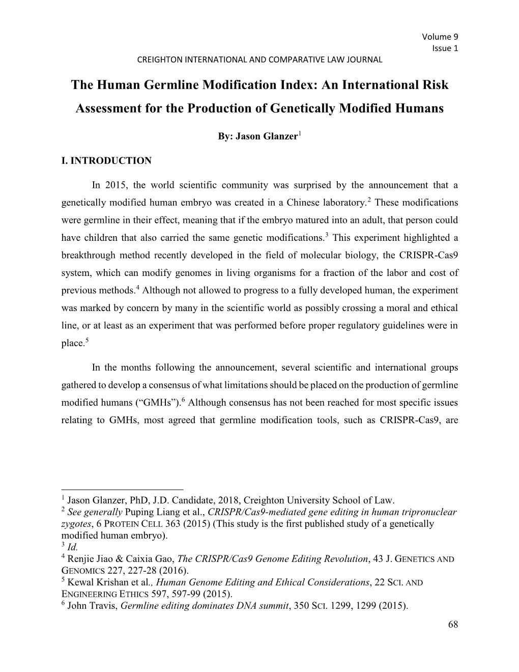 The Human Germline Modification Index: an International Risk Assessment for the Production of Genetically Modified Humans