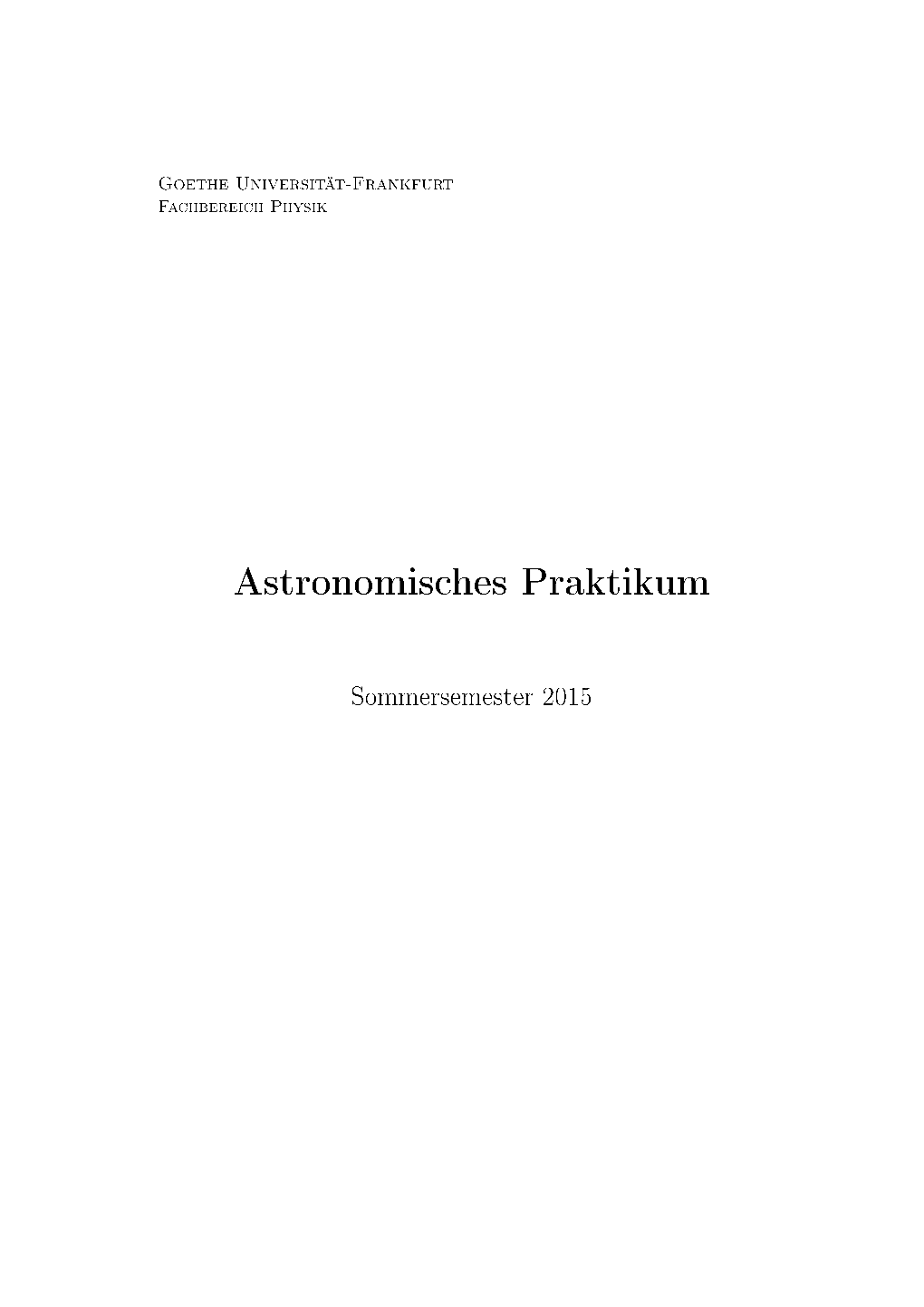 Astronomisches Praktikum