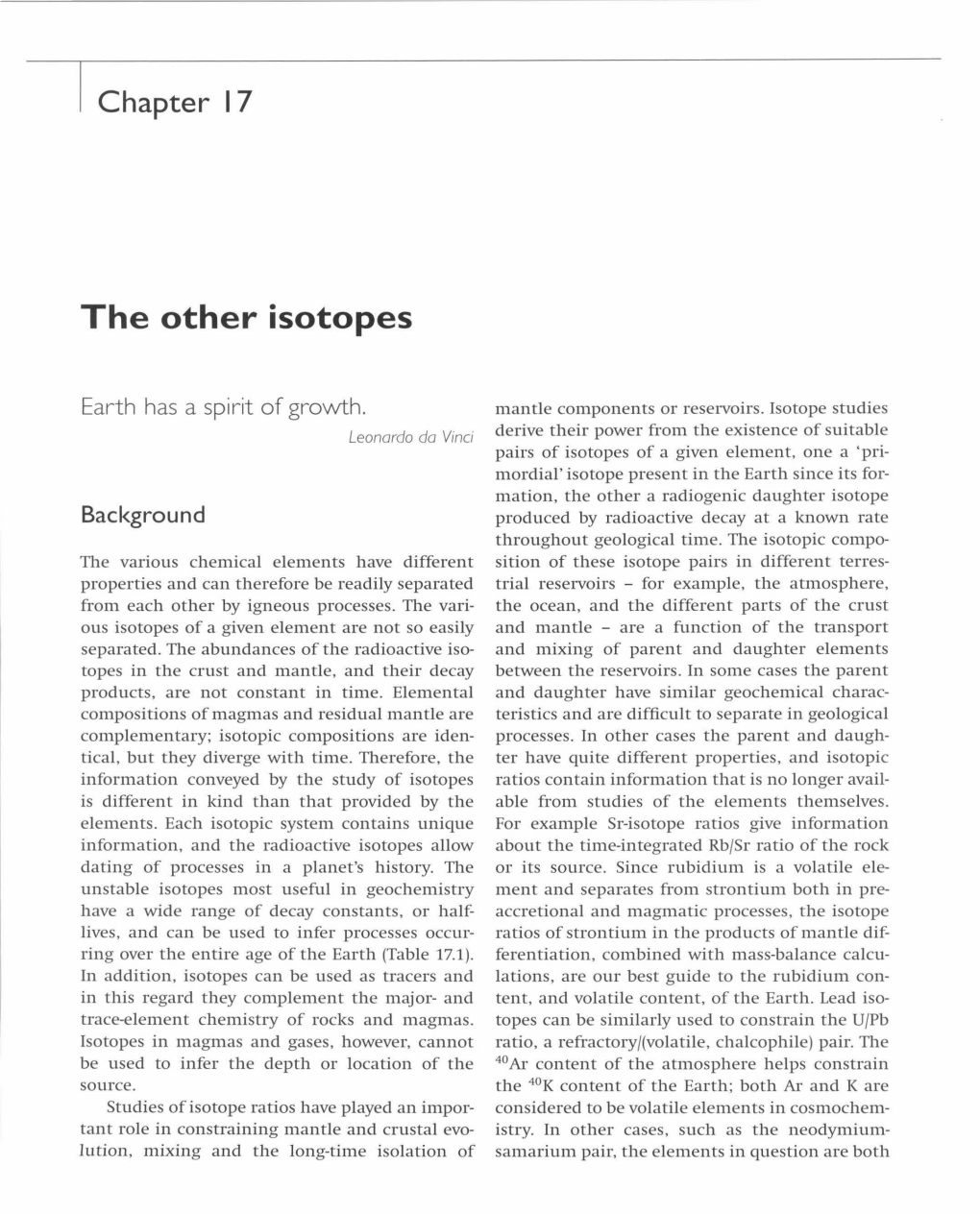 Chapter 17. the Other Isotopes