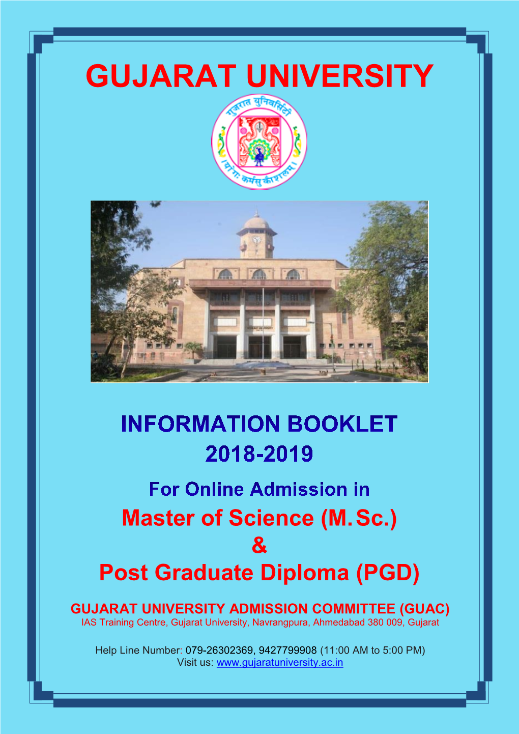 M. Sc. & P. G. Diploma Admission Information