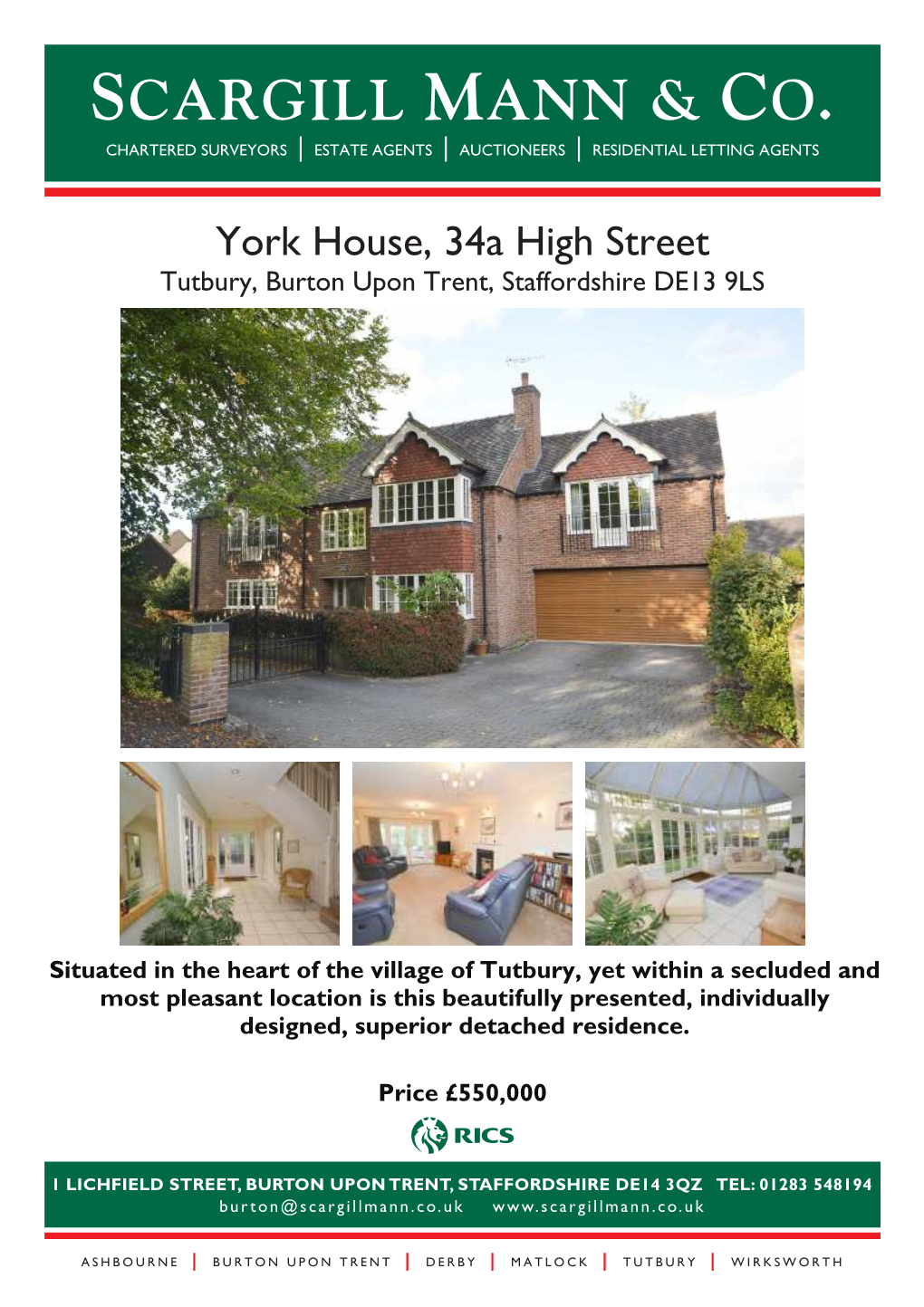 York House, 34A High Street Tutbury, Burton Upon Trent, Staffordshire DE13 9LS