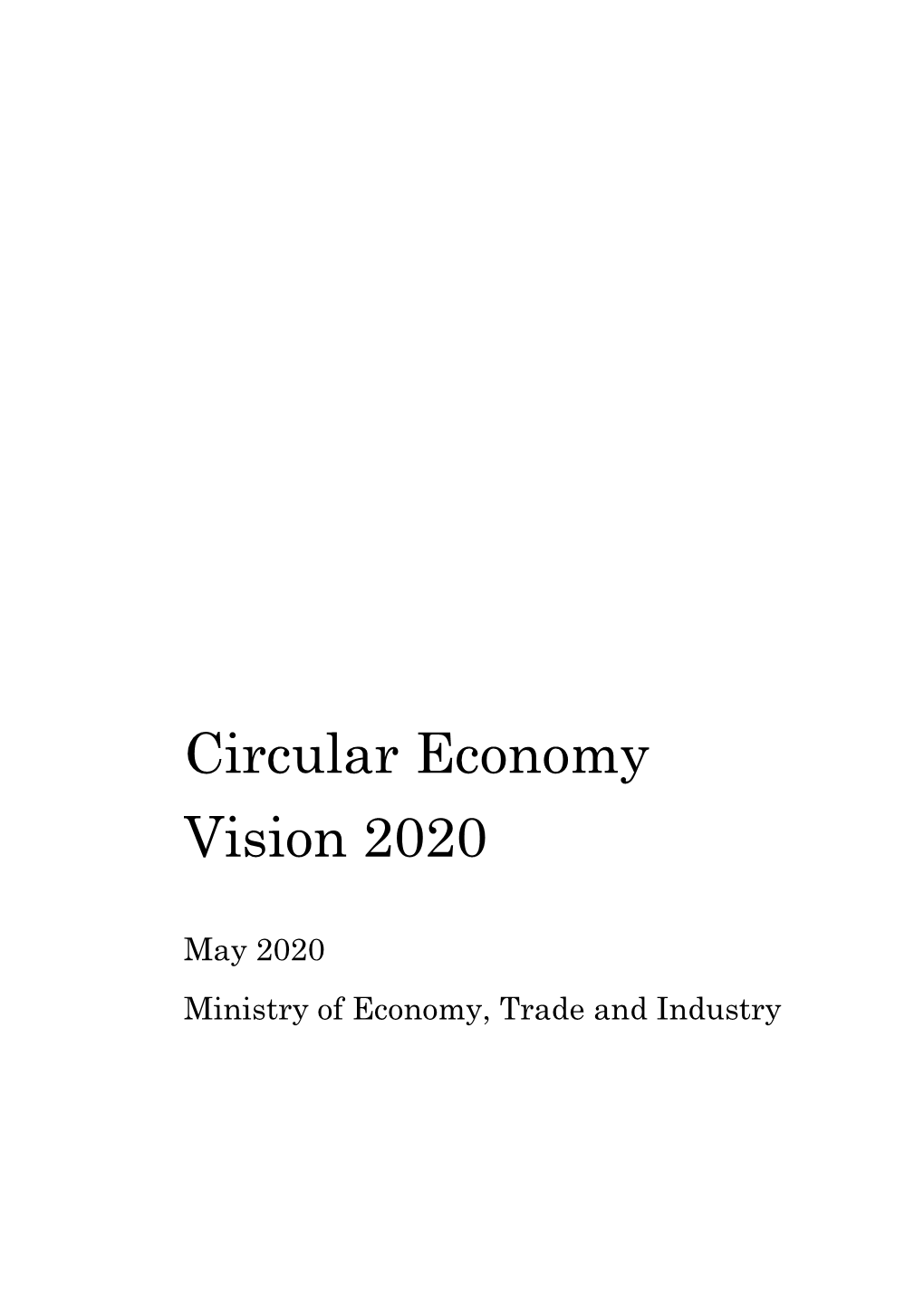 Circular Economy Vision 2020