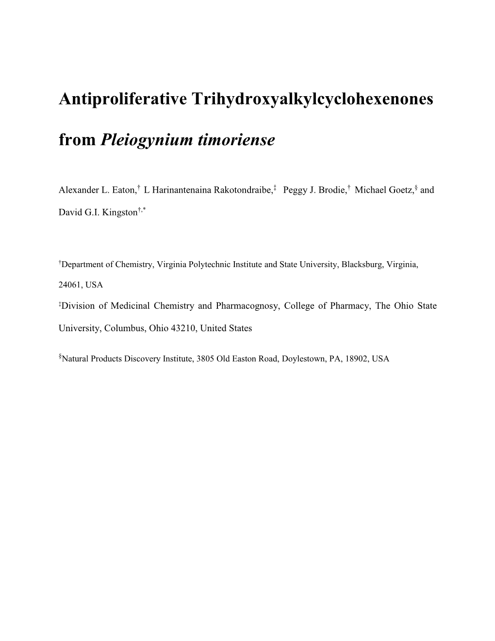 Template for Electronic Submission to ACS Journals